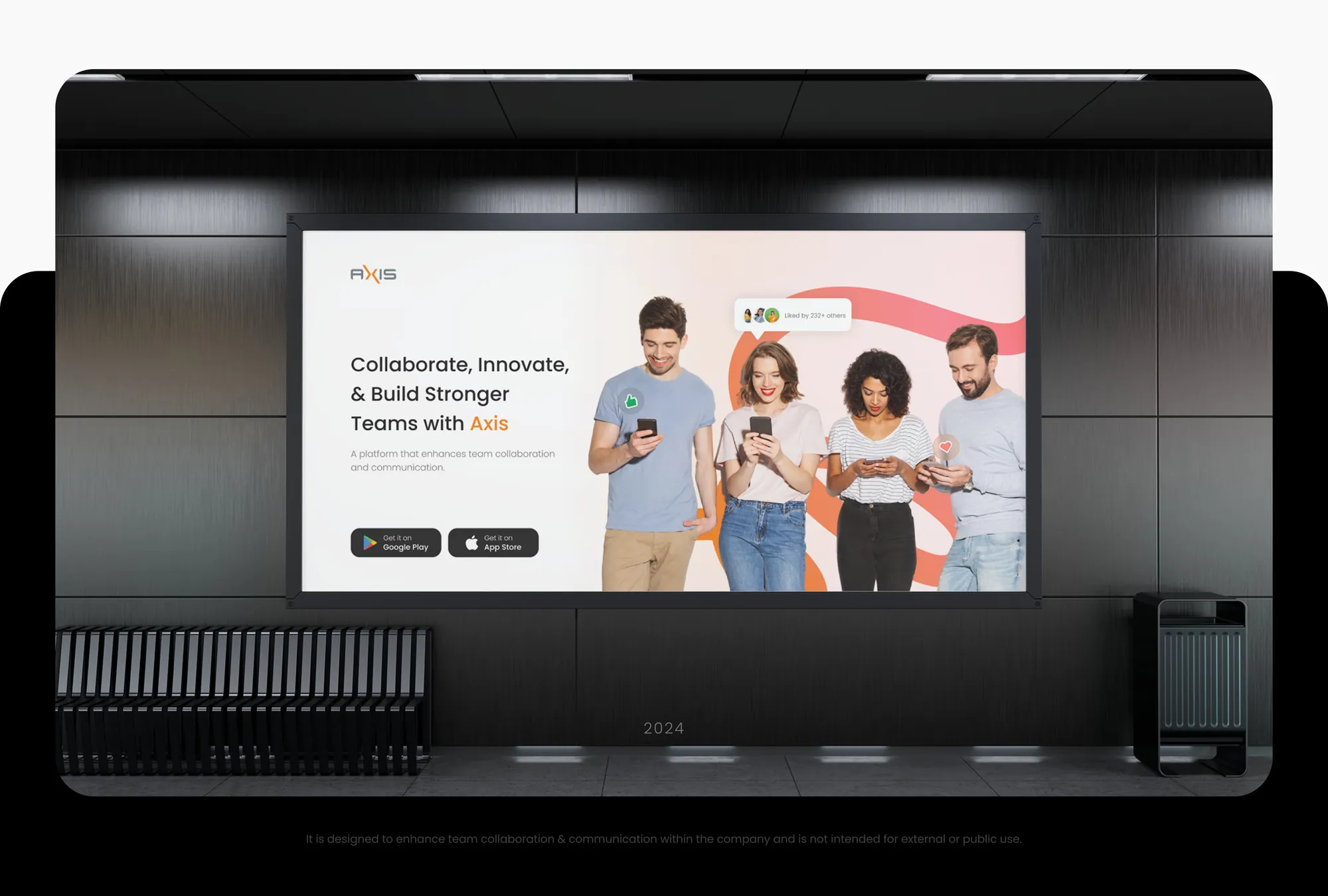 AxHub — Collaborate, Innovate & Build Stronger Teams campaign billboard