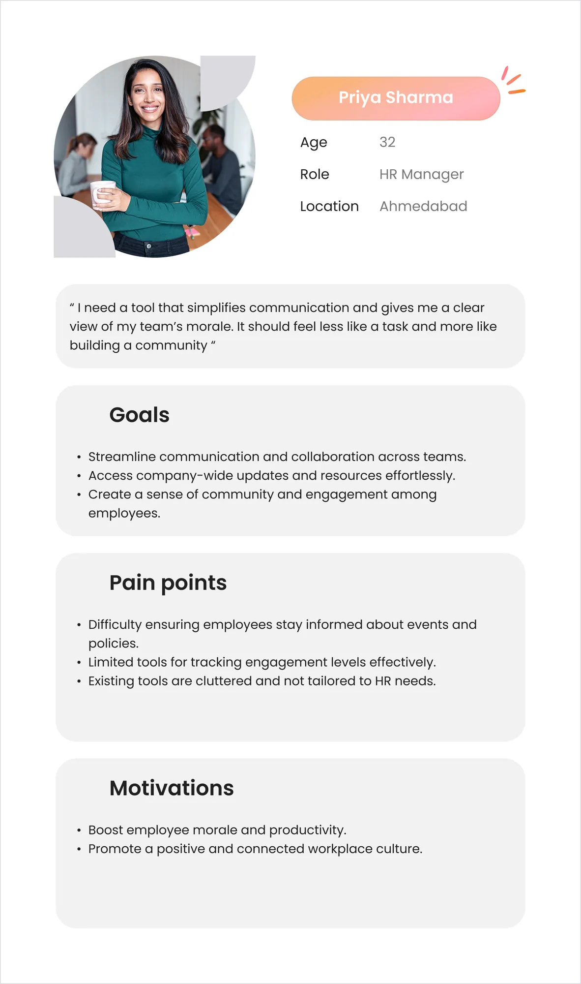 AxHub persona — Raj Singhal, Senior Project Coordinator