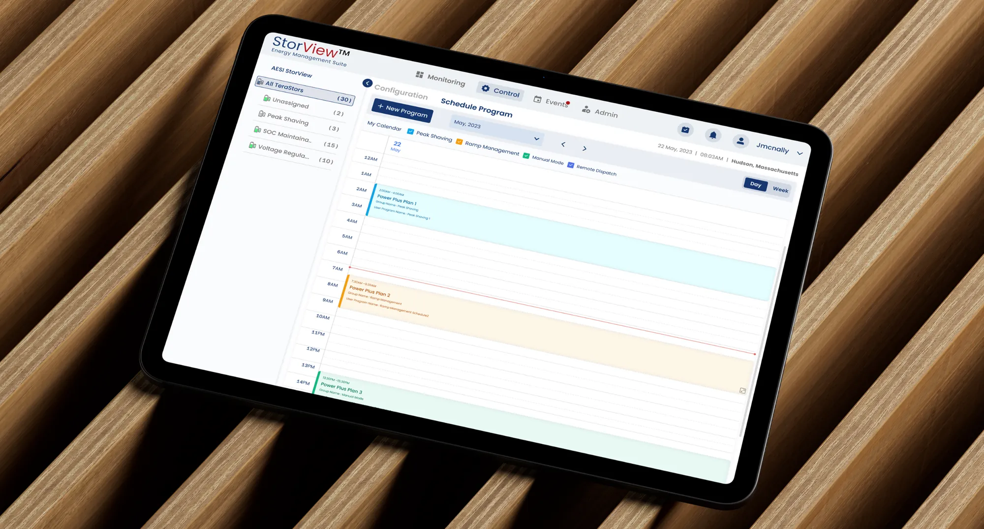 Battery Management — schedule program calendar