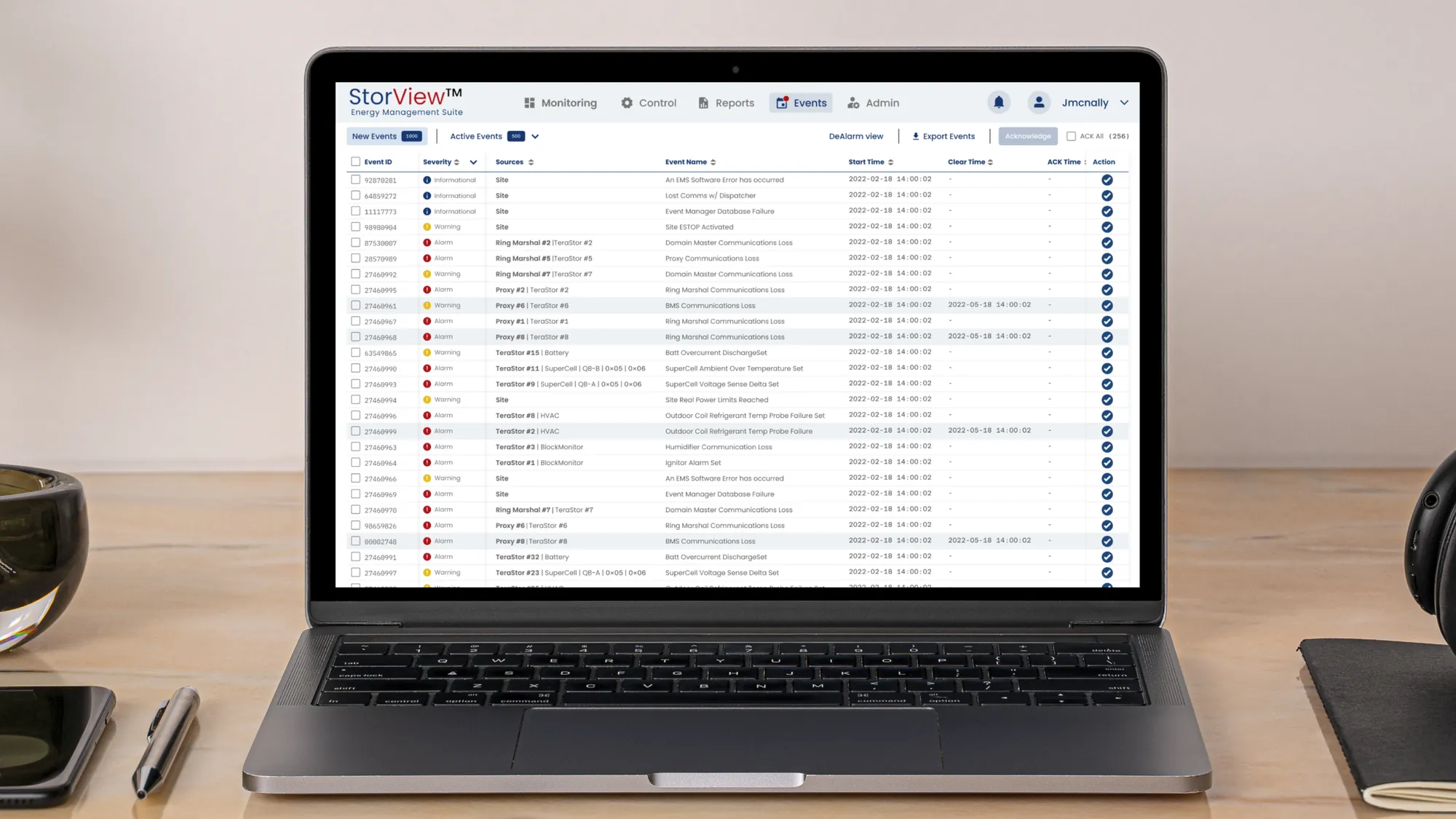 Battery Management — events list