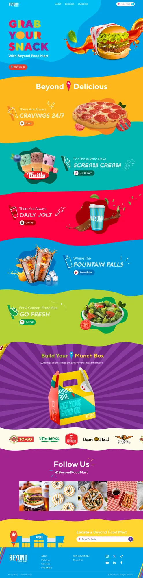 Beyond Food Mart — full homepage design