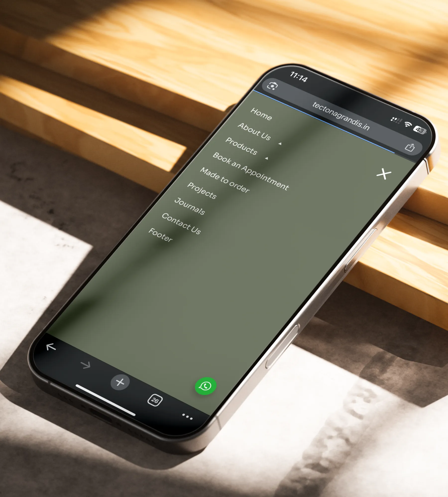 Tectona Grandis — mobile showcase
