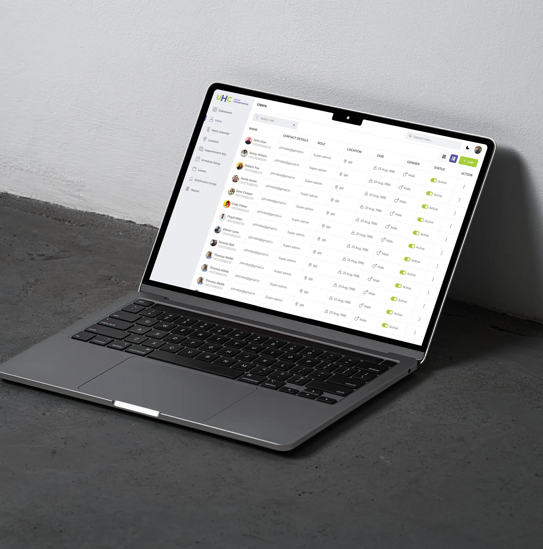 UHC portal — users management