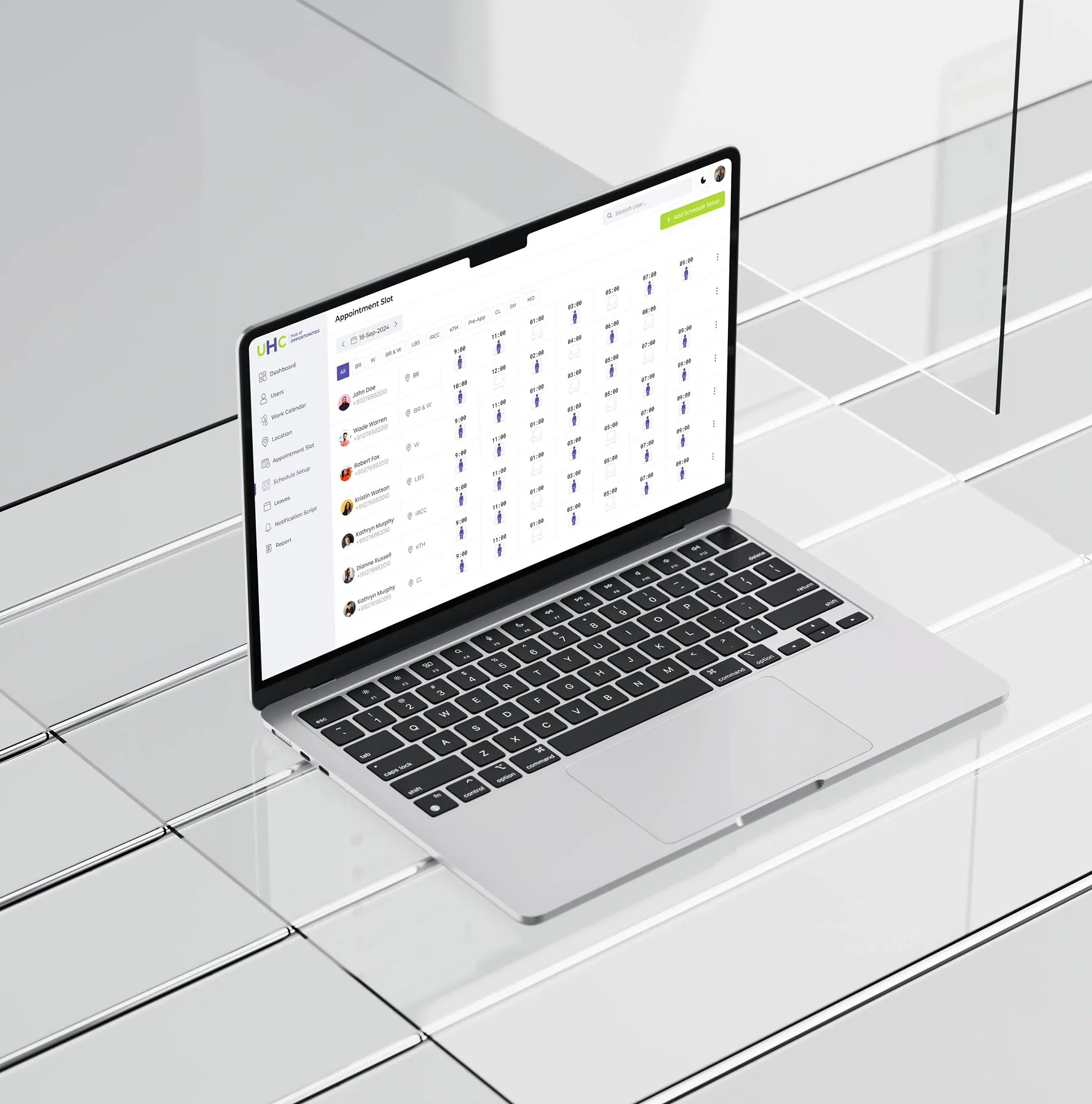UHC portal — schedule setup